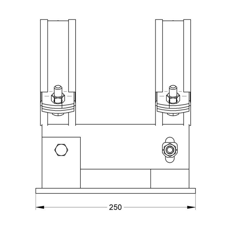 Podpora ślizgowa typ T, HV1  180 stal V4A