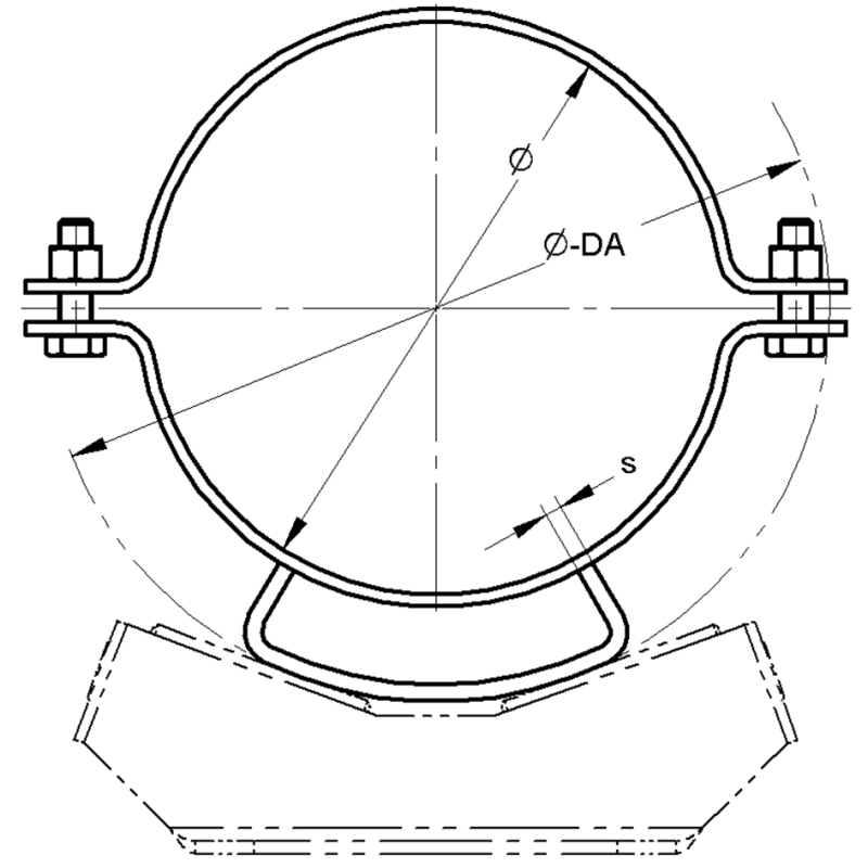 Podpora siodłowa, izol. 120mm 273 stal malowana