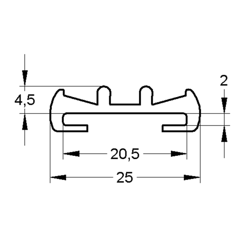 WKŁADKA TŁUMIĄCA CZARNA 20 x 4,5 (EPDM/SBR) 30M