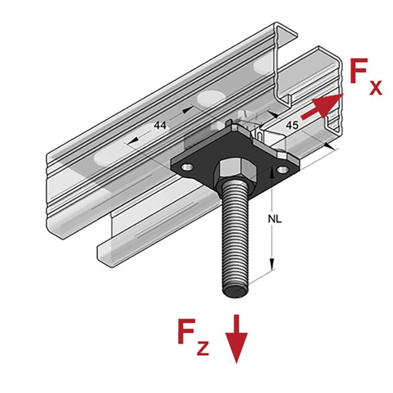 STEX 45 PŁYTKA MONT. DO RUR Z BOLCEM M12/130