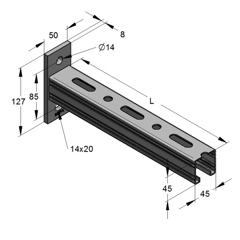 KONSOLA PROFIL 45/45 WZD. 1050