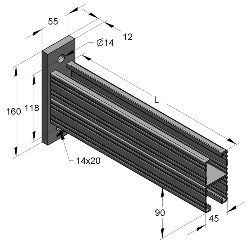 KONSOLA PROFIL 45/90 WZD. 1050
