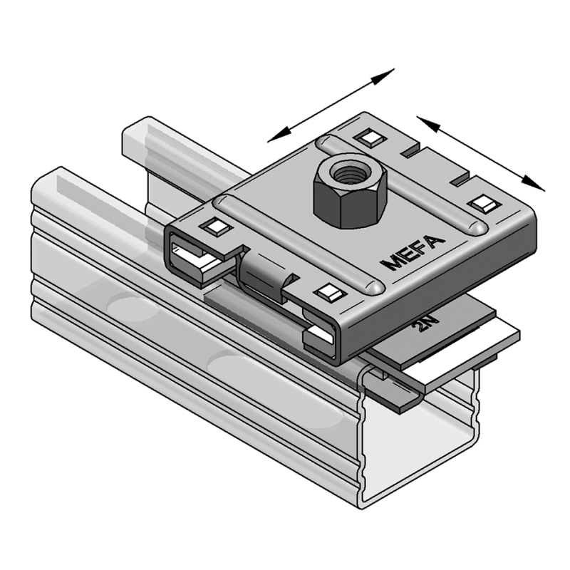 Slizg szynowy dwuosiowy GL 37 mufa 1/2"