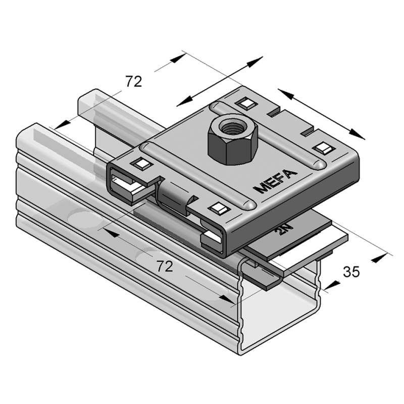Slizg szynowy dwuosiowy GL 37 mufa 1/2"