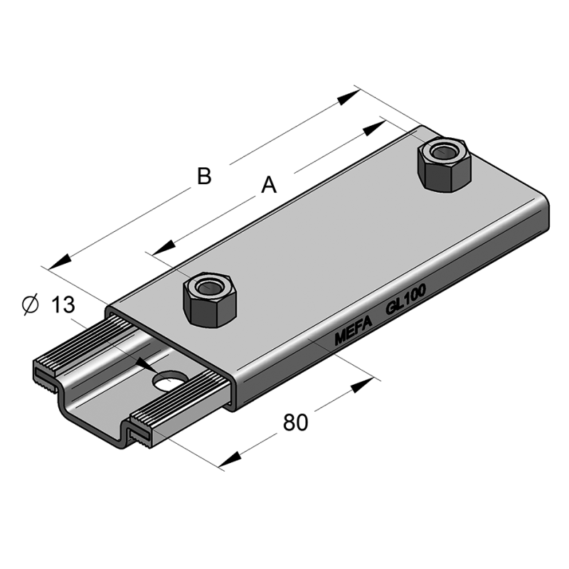 PODPORA ŚLIZGOWA GL 100/2xM10