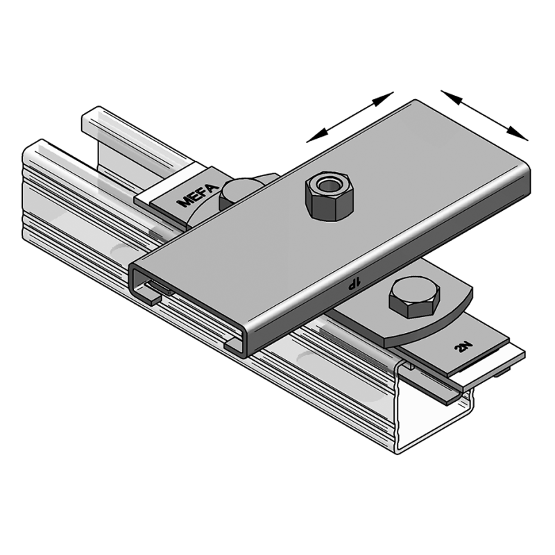 ŚLIZG SZYNOWY DWUOSIOWY GL 100 1 x M10