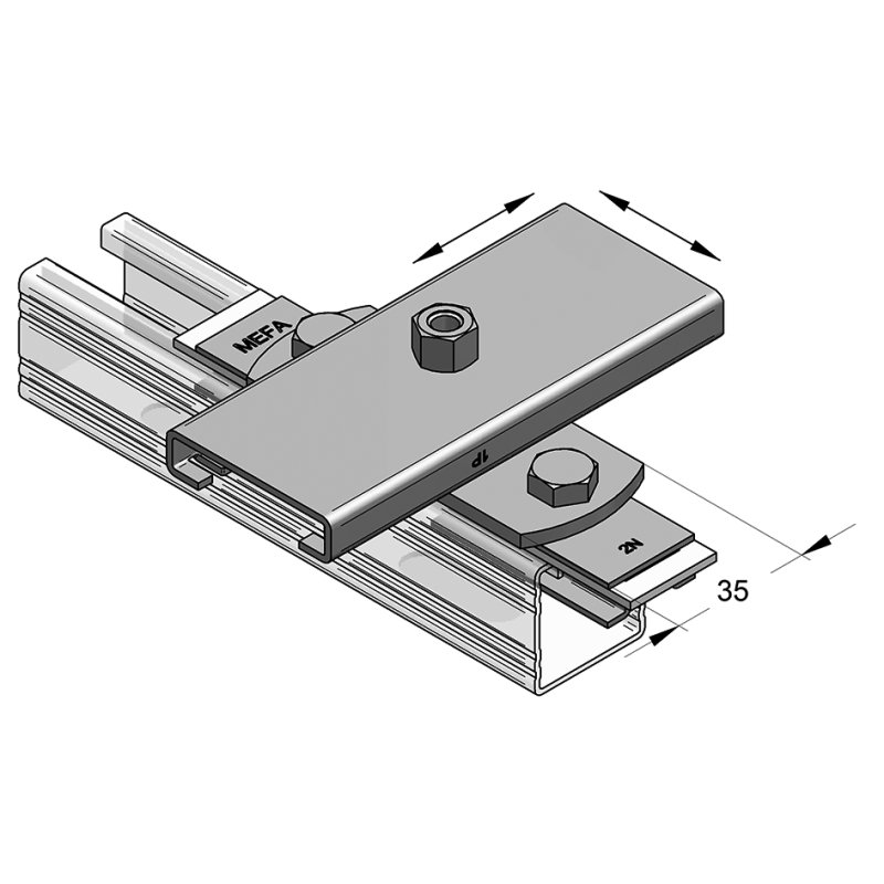 ŚLIZG SZYNOWY GL 100 z nakładką 1xM12