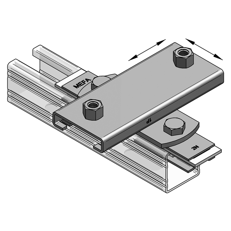 ŚLIZG SZYNOWY DWUOSIOWY GL 100 2 x M10 Z NAKŁADKĄ