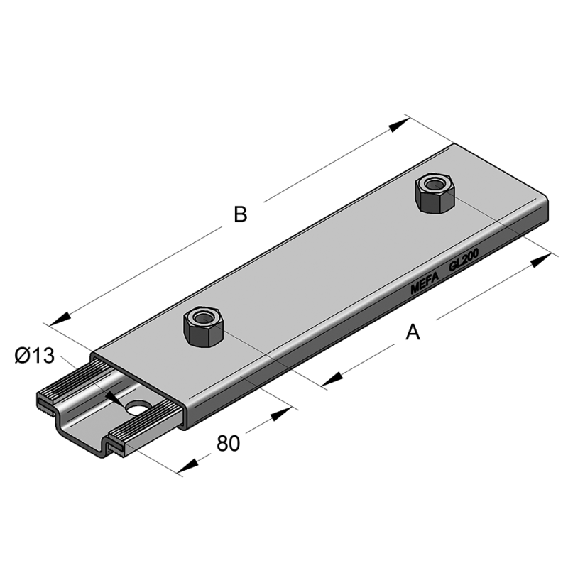 PODPORA ŚLIZGOWA GL 200/2xM10