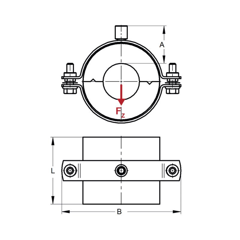 OBEJMA ALU/PU RG 80 42,4 / 50mm M10/12