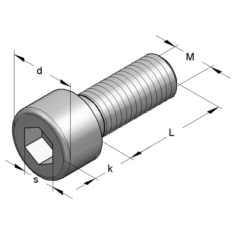 V2A ŚRUBA M10/30 Z ŁBEM CYLINDRYCZNYM