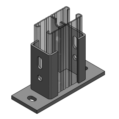 V4A UCHWYT PODWÓJNY SZYNY 45/90