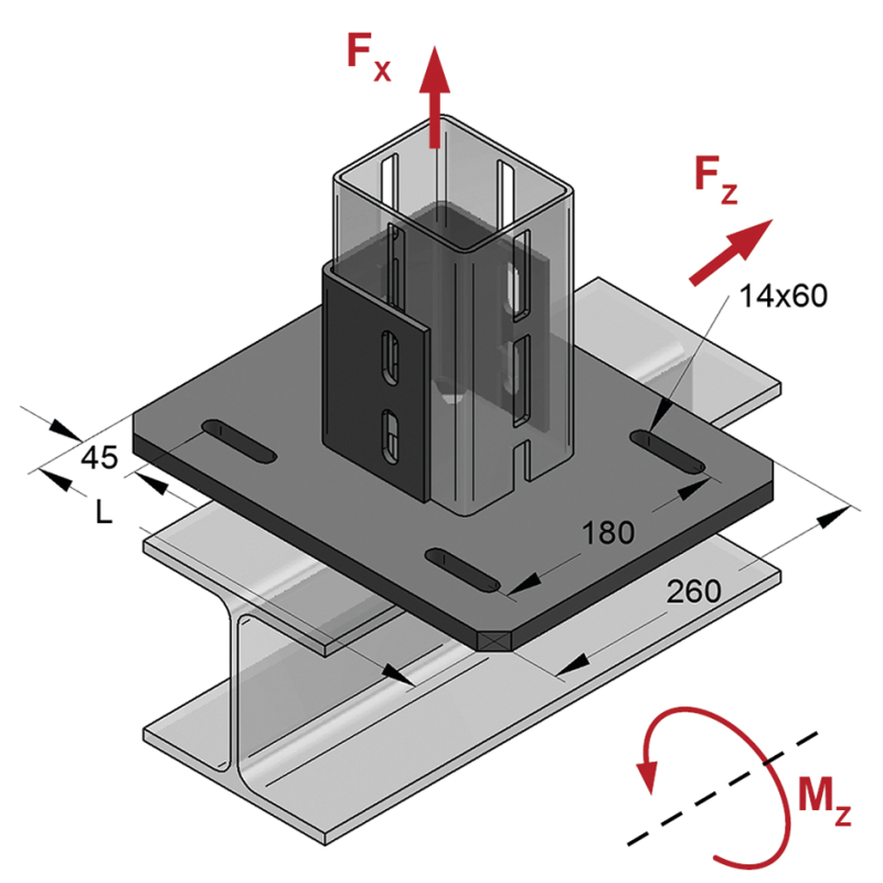 CENTUM: Uchwyt do konstr. stal. XL 120 poprzeczny