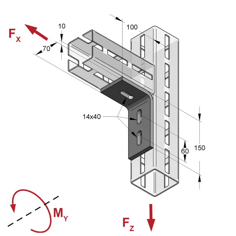 ŁĄCZNIK KĄTOWY Z 3 otw. CENTUM XL80
