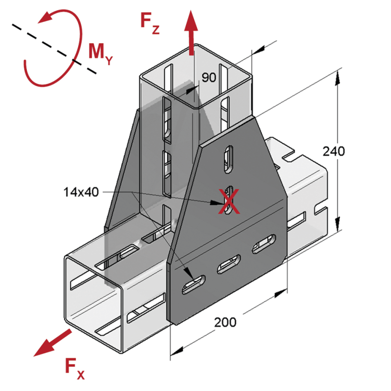 NAKŁADKA T CENTUM otw. 14x40mm, 240/200/6mm