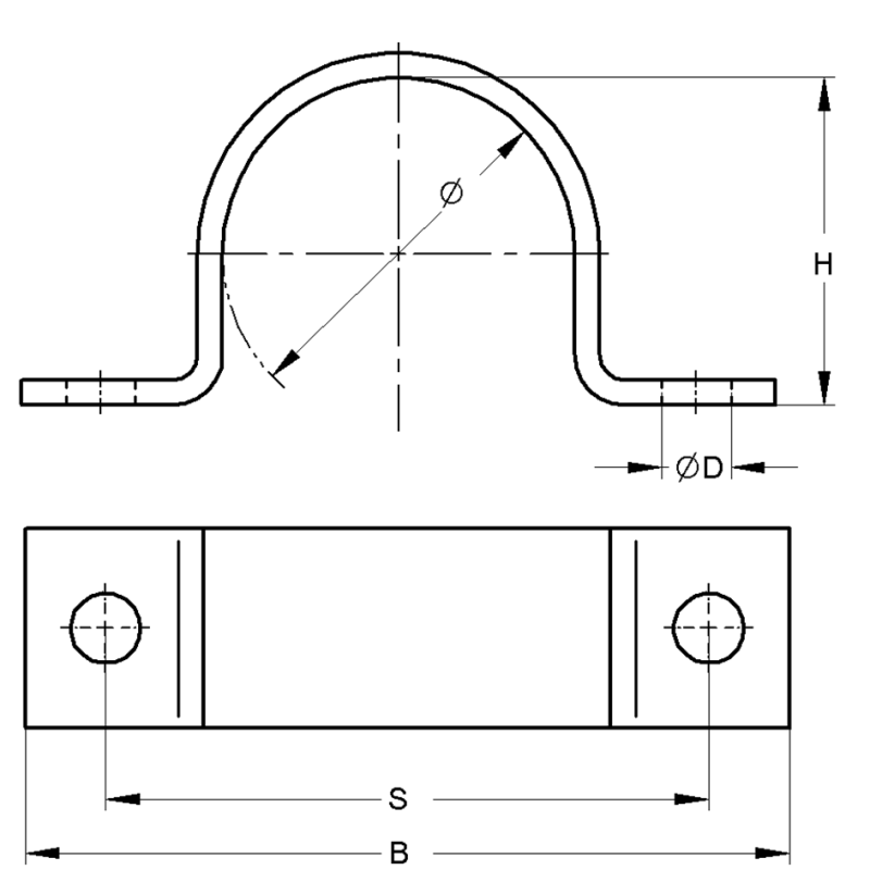 Obejma pałąkowa DIN1593 105-109 stal malowana